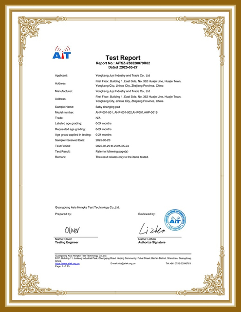 AiTSZ 250520079R02 Baby Changing Pad Test Report
