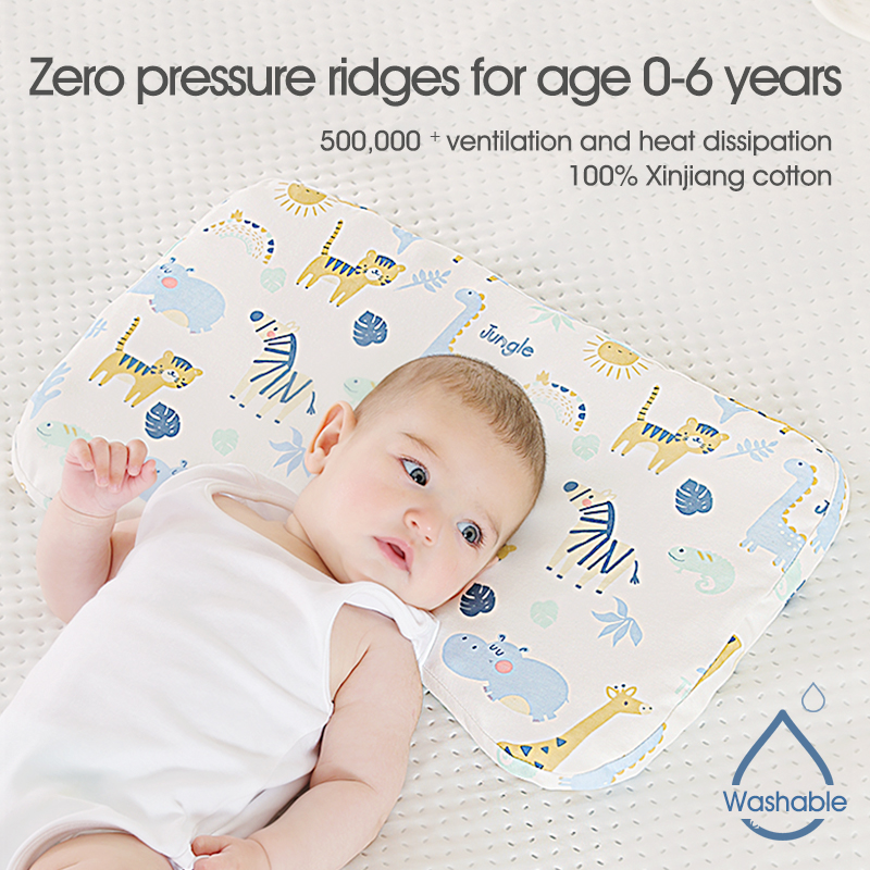 AGJZ-C Cartoon Prints Soft Baby Silicone Pillow for Newborn Sleep Wholesale