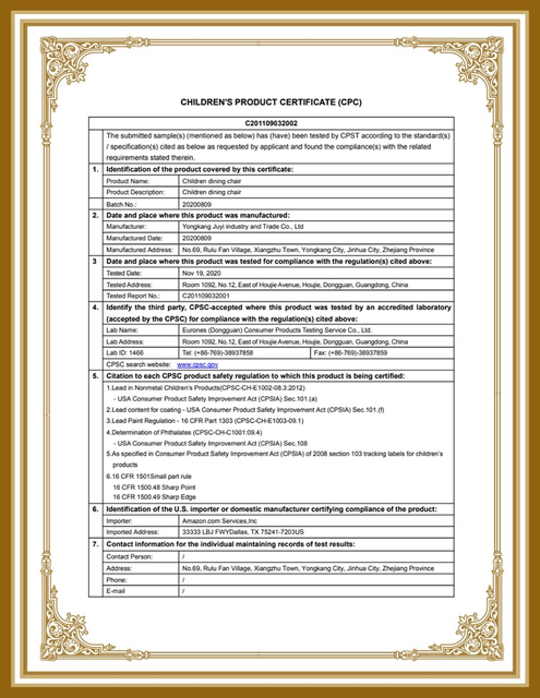 Children's Product Certificate (CPC)