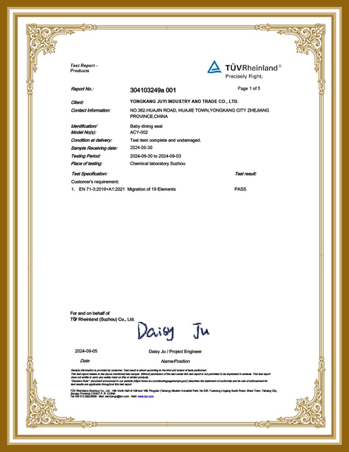 EN 71 32019+A12021 Migration of 19 Elements