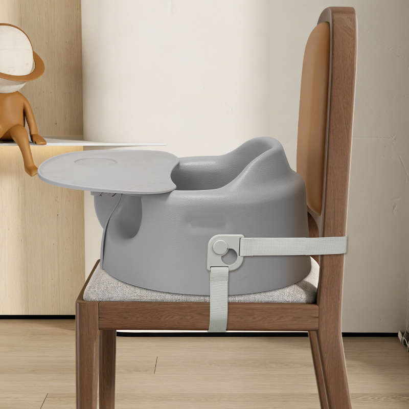 ACP-002B Ergonomic Baby Floor Dining Chair Booster Seat with Belt & Tray Trader