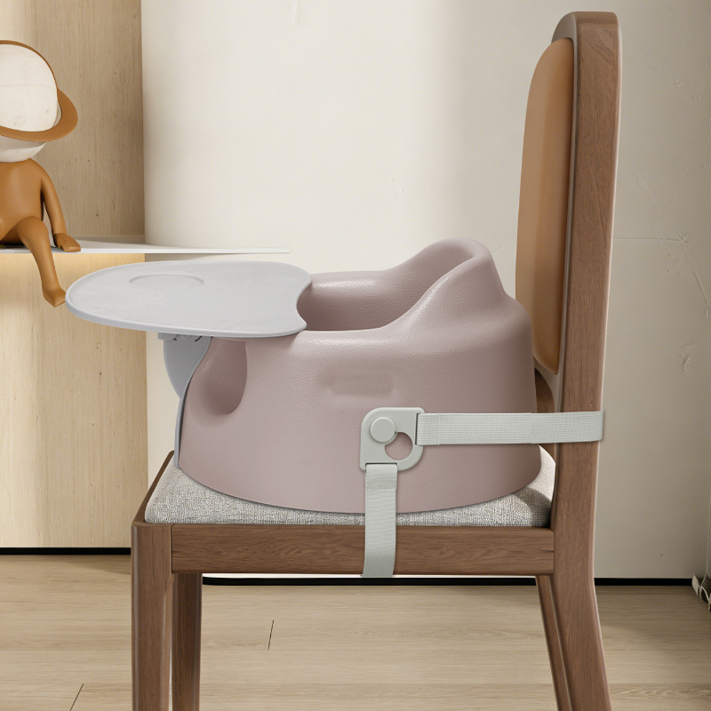 ACP-002B Ergonomic Baby Floor Dining Chair Booster Seat with Belt & Tray Trader